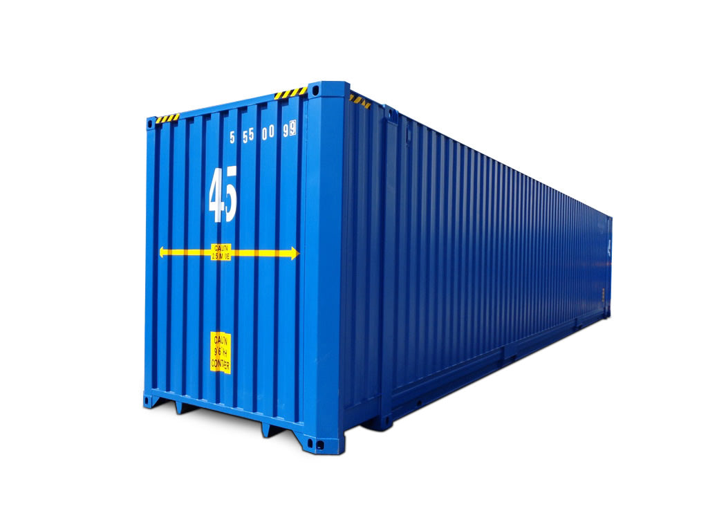 CONTENITORI MARITTIMI ALTI 45', CUBI LARGHI COME UN PALLET