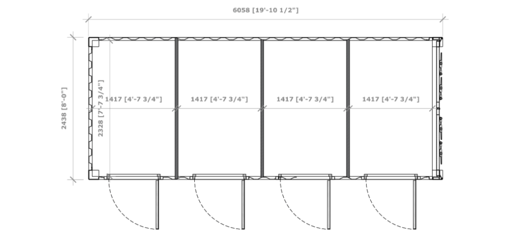 Container 20 piedi 4 porte man